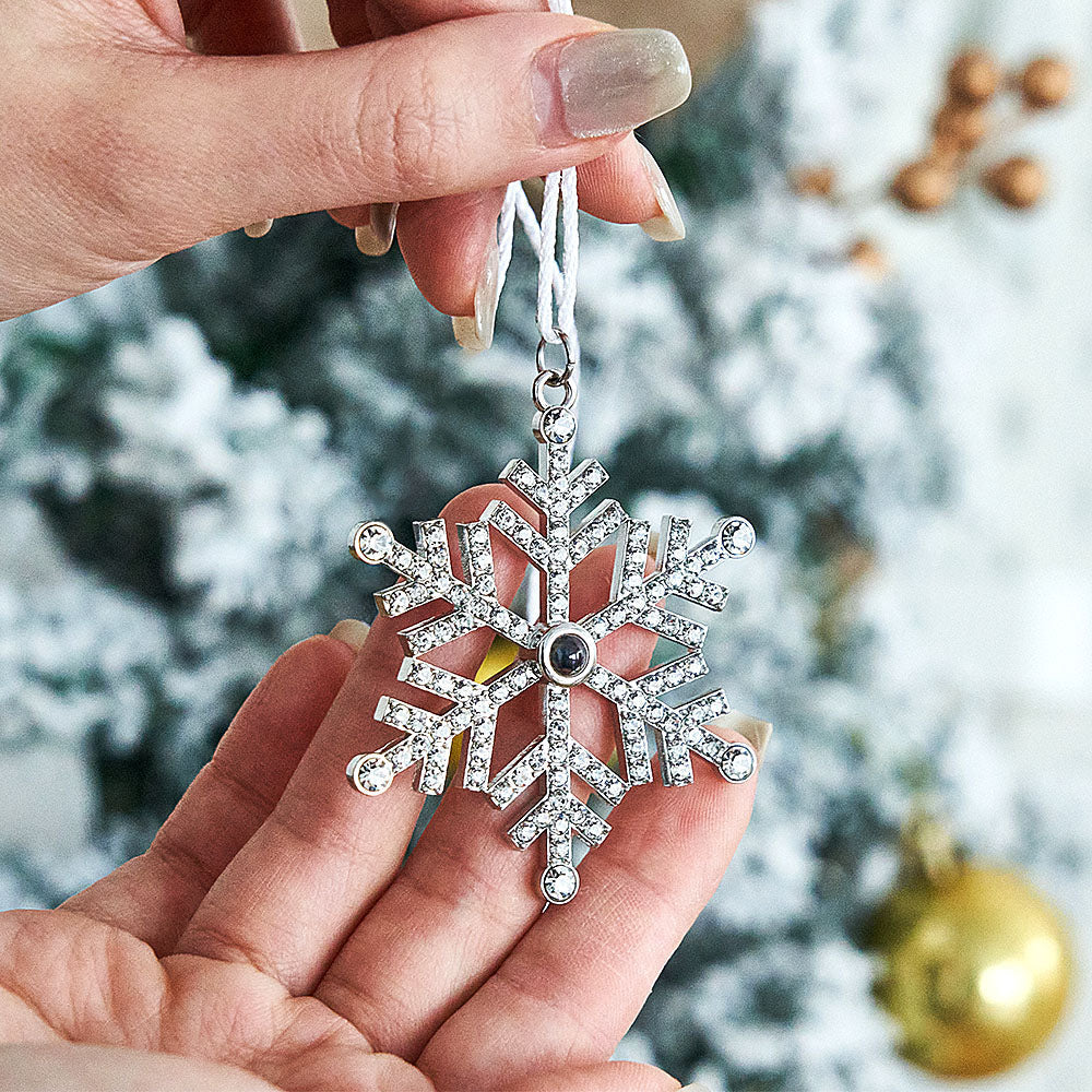 Personalized Projection Ornament Custom Photo Snowflake Christmas Ornament Gifts